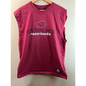 Arkansas Razorbacks Sleeveless Starter T-Shirt- Mens‎ XL